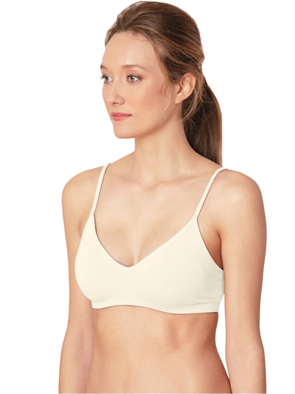Blue Canoe Organic Cotton Cami Bra - made in USA - Natural Cream - Small - NWT